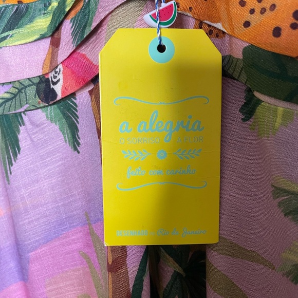 NEW Farm Rio Pink and Purple Tropical Print Midi Dress, Medium M. - Picture 10 of 10